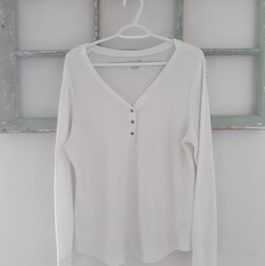 Off White Waffle Henley